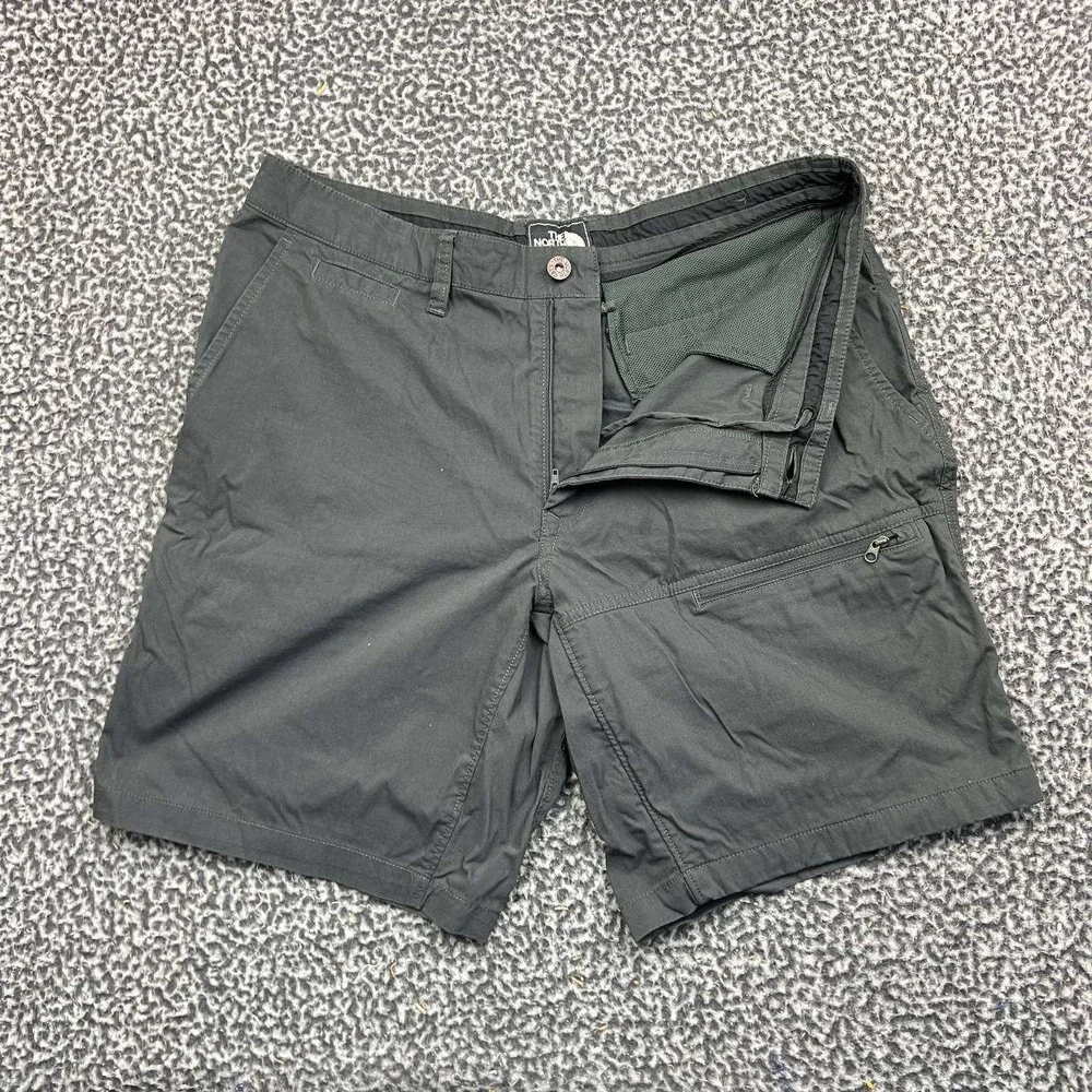 The North Face Hiking Shorts Men Gray 34 Cotton Nylon Stretch Utility Cargo